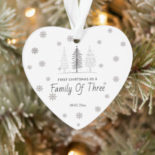 Adorno Primeras Navidades Como Una Elegante Nieve Familia