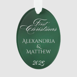 Adorno Primeras Navidades de las Parejas Verdes Esmeralda