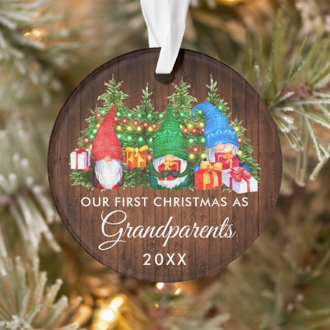Adorno Primeros abuelos de Navidad ganan luces de madera (Árbol)