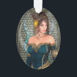 Adorno Princesa de cuento de hadas<br><div class="desc">Representación digital 3D de una bella princesa de cuento de hadas en un fondo de castillo de fantasía</div>