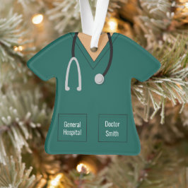 Adorno Profesión de médica o enfermera Green Scrubs