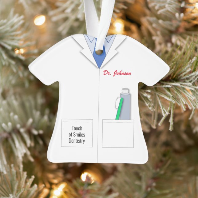 Adorno Profesión Dentista de Abrigo Blanco (Árbol)