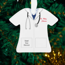 Adorno Profesión Médico de Camisas Azules de Abrigo Blanc