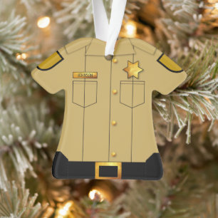 Adorno Profesión Tan uniforme de policía