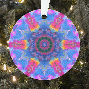 Adorno Psicodelia Hippie Azul rosa y Amarillo