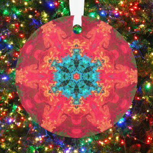 Adorno Psicodelia Hippie Azul y Rojo