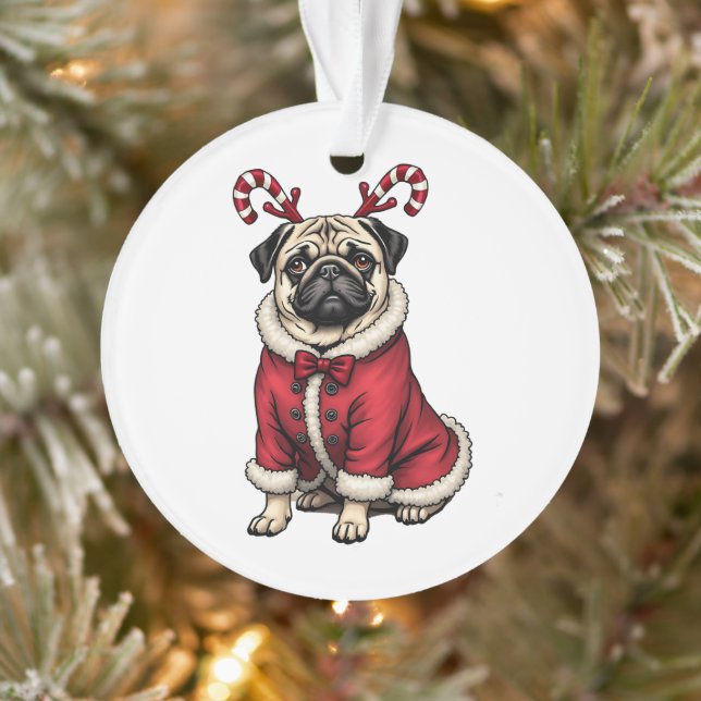 Adorno Pub Dog Usando Santa Demanda Para Navidades Perros (Árbol)