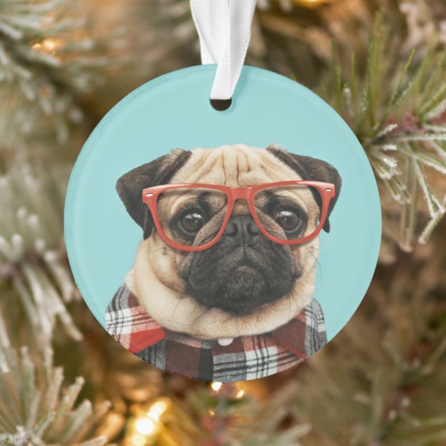 Adorno Pug de la camiseta de plástico (Árbol)