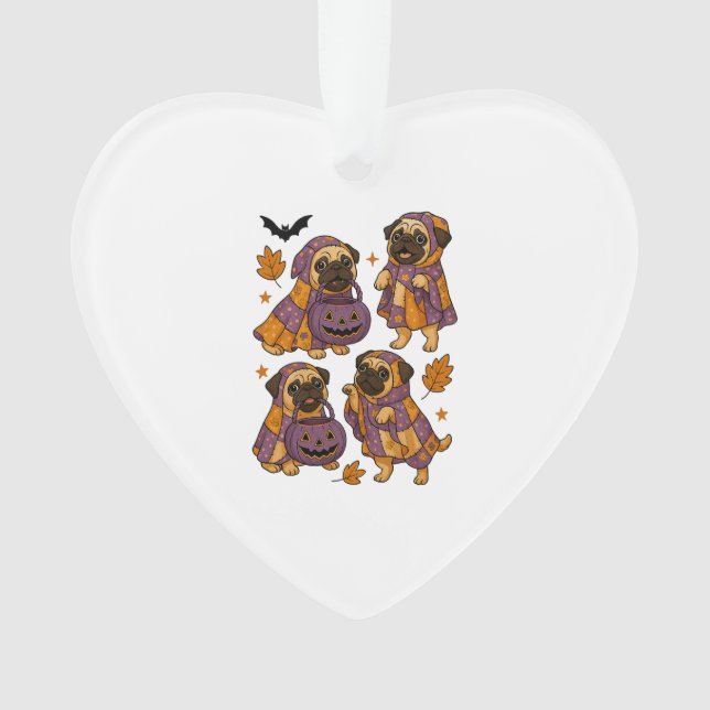 Adorno Pug Dog Ghost Halloween Spooky (Anverso)