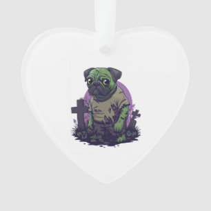 Adorno Pug Zombie � Perro Divertido de Halloween No Muert