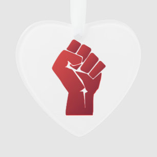 Adorno Puño Alzado Gradiente Rojo Elevado