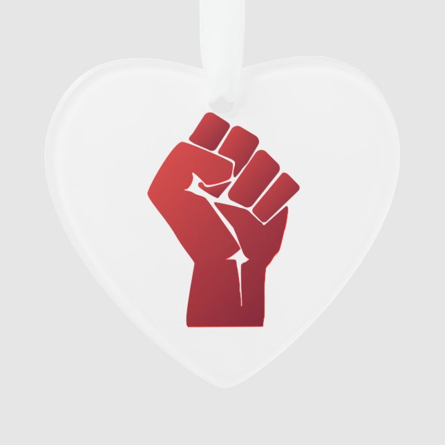 Adorno Puño Alzado Gradiente Rojo Elevado (Anverso)