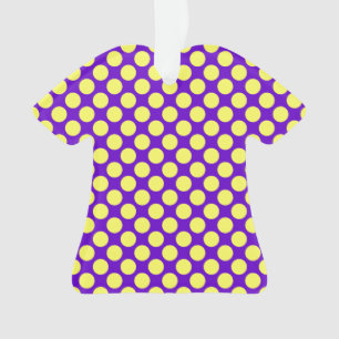 Adorno Puntos de Polka Amarillo con fondo morado STaylor