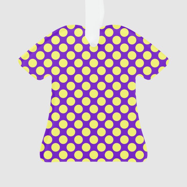 Adorno Puntos de Polka Amarillo con fondo morado STaylor (Anverso)