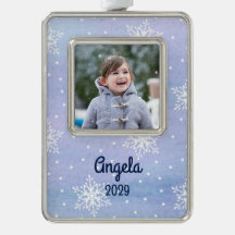 Puntos de Snowflakes Blancos Nombre Foto de Año de