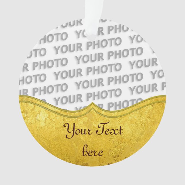 Adorno PURE GOLD LEAF Border + tu texto / foto (Anverso)