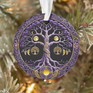 Adorno Purple and Gold Tree of Life Mandala