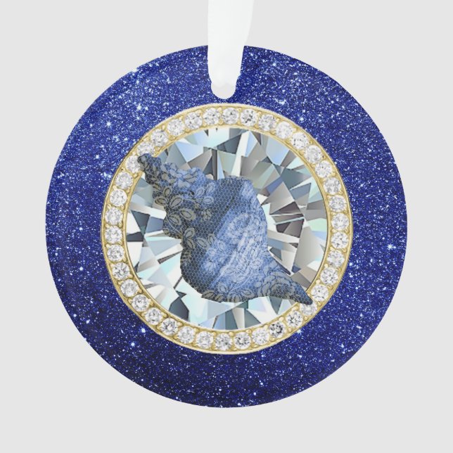 Adorno Purpurina Blue Seashell Jewel Blue Faux (Anverso)