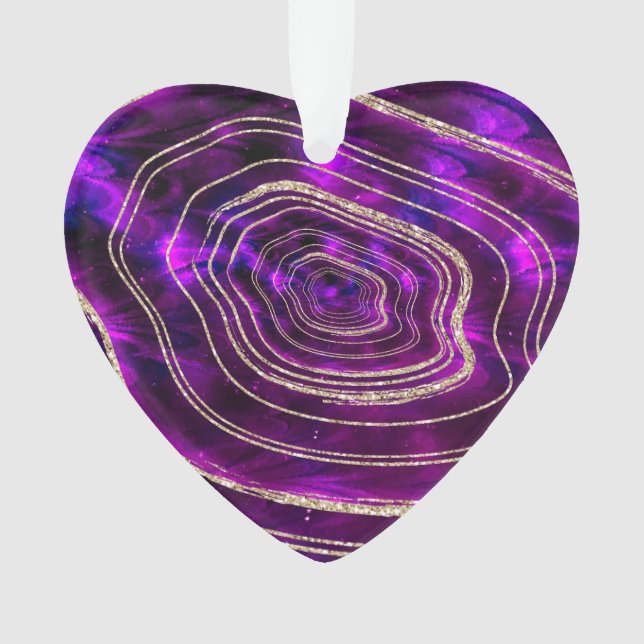 Adorno Purpurina cósmico del oro de los cristales de (Anverso)