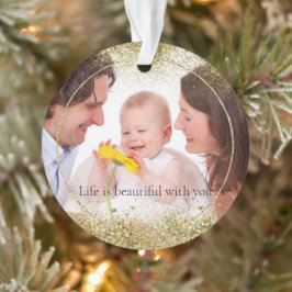 Adorno Purpurina de oro Sparkle Foto personalizada
