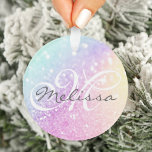 Adorno Purpurina irlandés Glam Colorful personalizado<br><div class="desc">Personalice fácilmente este elegante y colorido patrón de purpurina bokeh con su nombre personalizado y/o monograma.</div>