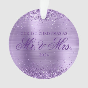 Adorno Purpurina Luz Purpura Nuestro 1er Navidad