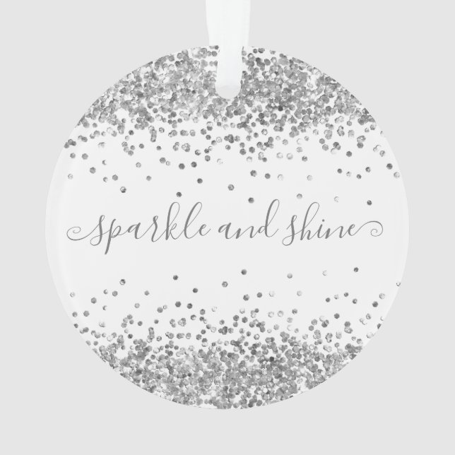 Adorno Purpurina Plata Esparkle y Brilla Felices Fiestas (Reverso)