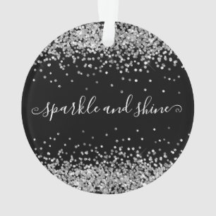 Adorno Purpurina Silver Sparkle Shine Felices vacaciones