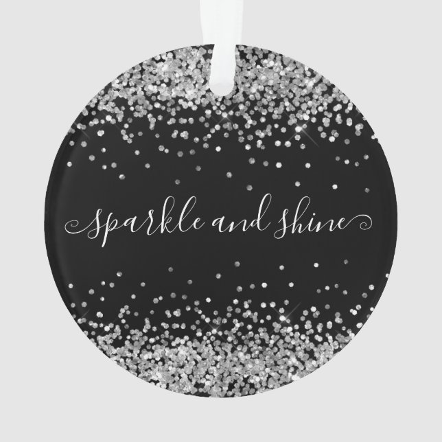 Adorno Purpurina Silver Sparkle Shine Felices vacaciones  (Reverso)