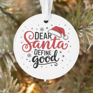 Adorno Querido Santa Define Buena Navidad Familia Xmas Co