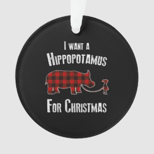 Adorno Quiero Un Hipopótamo Para Navidades Rojo
