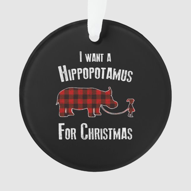 Adorno Quiero Un Hipopótamo Para Navidades Rojo (Anverso)