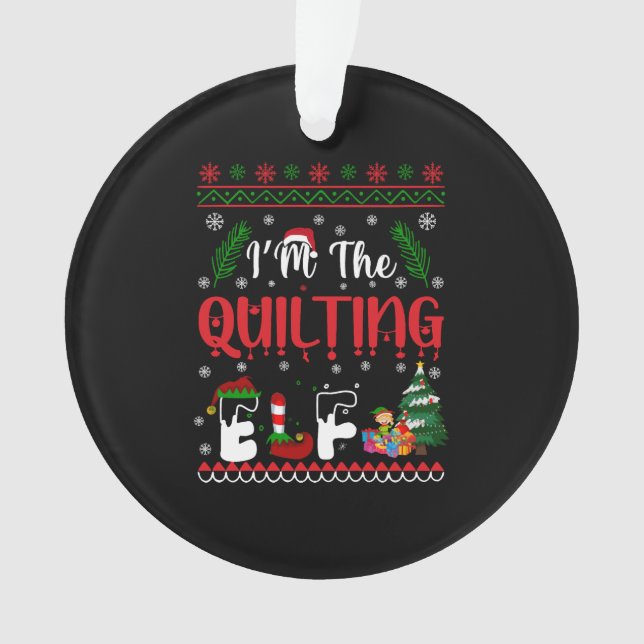 Adorno Quilting ELF Navidades camisetas (Anverso)