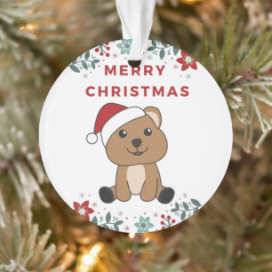 Adorno Quokka Navidades Nieve a los animales de invierno 