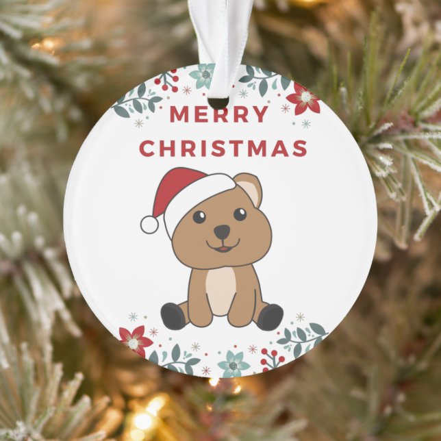 Adorno Quokka Navidades Nieve a los animales de invierno  (Árbol)