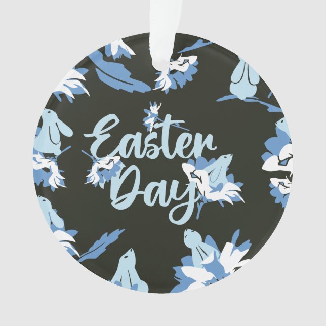 Adorno Rabbit de Pascua y Floral (Anverso)