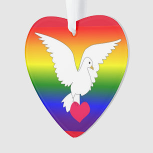 ADORNO RAINBOW HEART DOVE