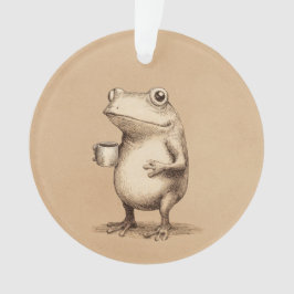 Adorno Rana con Café – Caprichoso Animal Antiguo
