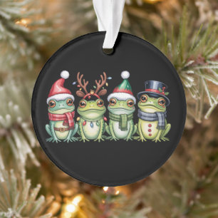 Adorno Ranas Navidad Amante Rana Lindo Santa Animales