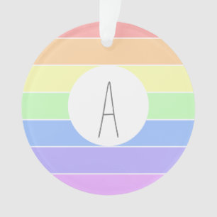 Adorno Rayas de color arcoiris monogramadas