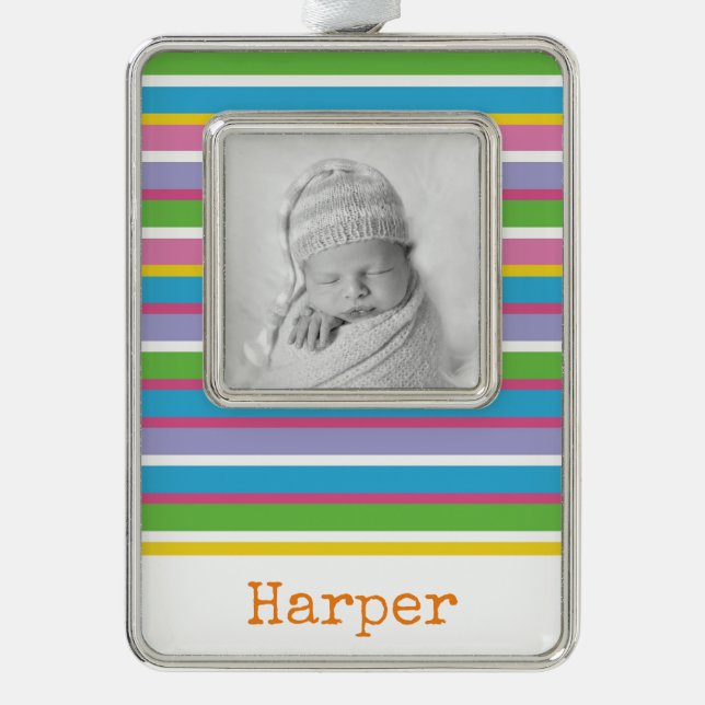 Adorno Recién Nacidos Niños Foto Nombre de las franjas br (Anverso)