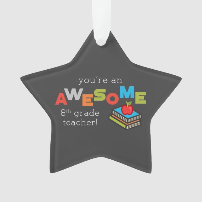 Adorno Reconocimiento docente de octavo grado, asombroso (Anverso)