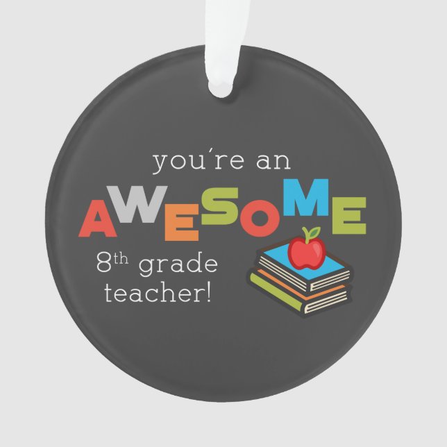 Adorno Reconocimiento docente de octavo grado, asombroso (Anverso)