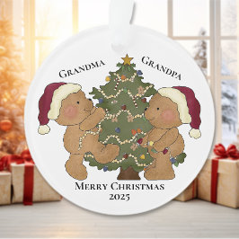 Adorno Recorte de árbol de navidad de oseos de peluche