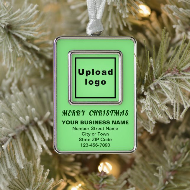 Adorno Rectángulo de retrato verde ligero para empresas e (Árbol)