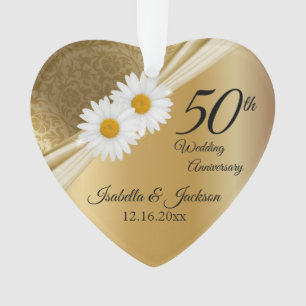 Adorno Recuerdo 50º aniversario de boda Gold Daisy 🌼