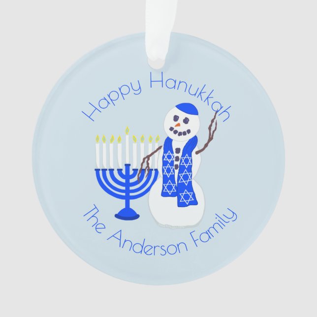 Adorno Recuerdo de Menorah Chrismukkah del muñeco de (Anverso)