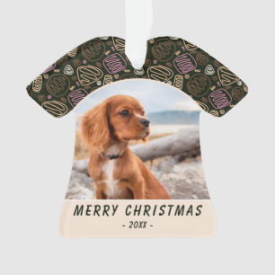 Adorno Recuerdo de Navidad con foto de perro mascota de u