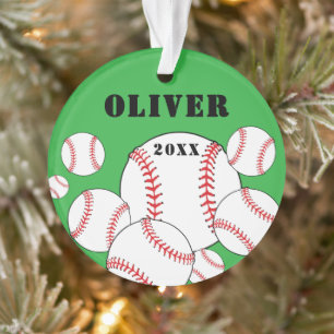 Adorno Recuerdo de Navidad para niños de béisbol