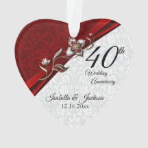 Recuerdo del 40º Aniversario de Boda Floral Rubí �